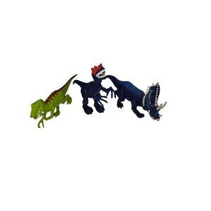 Dinosaur Action Figure Set - T-Rex, Velociraptor & Triceratops Toy Bundle
